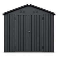 Abri de jardin métallique galvanisé à double porte, grand et spacieux, 10x12 pieds, verrouillable, version haute, pour rangement de jardin