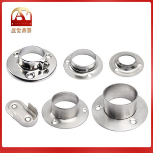 Stainless Steel Flange Base Round Tube <b>Wardrobe</b> Clothes Rack Support Wall Mount Modern Simple Design - Product Image 5