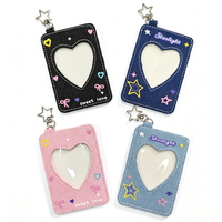 4 Warna Denim Heart Self Finishing Keychain DIY Needlepoint Dompet Dengan Gantungan Kunci untuk Proyek Kerajinan Jarum