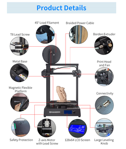 <span class=keywords><strong>Printer</strong></span> <span class=keywords><strong>3D</strong></span> MakerPi P2 Berkualitas Tinggi dengan Kipas Pendingin Ganda untuk Penggunaan di Rumah, Kerajinan Seni DIY, Pemodelan, dan Pencetakan Komponen Kecil - Product Image 4