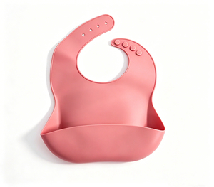Bavoir bébé en silicone imperméable avec poche récupératrice de nourriture, réglable pour nourrissons et tout-petits - Product Image 1