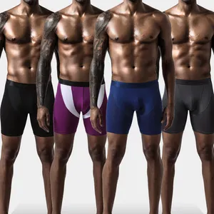 Bóxer de malla para hombre, ropa interior deportiva sin costuras, bragas cortas, 2022