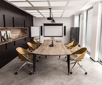 Système de bureau moderne double face en aluminium OMNI avec bancs à dossier ergonomique et poutre centrale – Mobilier de bureau modulaire