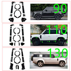 Kit de carrocería Faldas laterales negras brillantes Panel de puerta Rueda de esquina Ceja para <span class=keywords><strong>Land</strong></span> <span class=keywords><strong>Rover</strong></span> <span class=keywords><strong>Defender</strong></span> 130 - Product Image 3