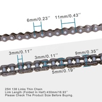 Chaîne de Remplacement GOOFIT 25H 138 pour Moto, Scooter, Mini Moto, Dirt Bike, Pit Bike, VTT et Quad 2 Temps 47cc 49cc