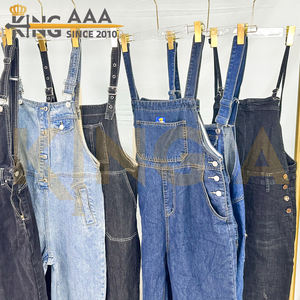 Grosir KingAAA A06-2 digunakan musim panas Jumpsuit untuk wanita kasual Vintage Denim Jeans suspender poliester/katun atasan warna campuran - Product Image 5