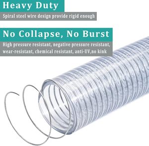 6 Inches High Pressure UV Resistant Non-toxic <strong>Spiral</strong> PVC Reinforced Spring Flexible <strong>Hose</strong> 100m - Product Image 3