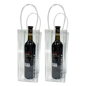 Sac fourre-tout en PVC transparent imperméable, sac à bandoulière transparent en gelée, sac de shopping personnalisé en PVC transparent pour vin, vente en gros - Product Image 2