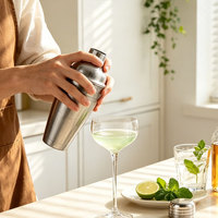 Shaker à cocktails professionnel en acier inoxydable 750 ml, type Cobbler, avec passoire intégrée, mélangeur à Martini, accessoires de bar pour fêtes à domicile