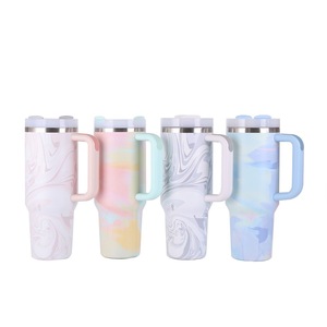 Premium Double Wall Vacuum Insulated 40oz Travel Mug with Handle Straw for <b>Hot</b> Cold <b>Drinks</b> Rustproof Stainless Steel Cup Durable - Product Image 4