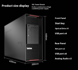 Computadora comercial original 2 * 4210R 32G 512G SSD + 2T SATA <span class=keywords><strong>RTXA2000</strong></span> Lenovos P920 computadora de estación de trabajo de gráficos de Torre - Product Image 2