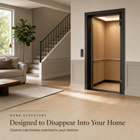 Ascenseur domestique pour villa, ascenseur résidentiel compact avec porte à tirage manuel en verre transparent, ascenseur pour maison à petit espace