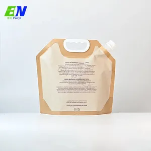 2.5-3.3L yellow kraftpaper big spout punch bag with spout