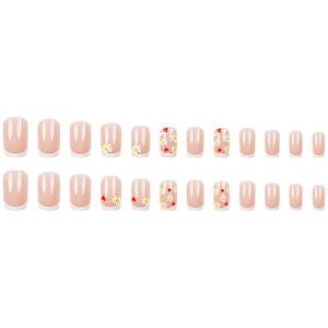 Fournitures pour ongles Produits de beauté Dégradé <span class=keywords><strong>français</strong></span> Rose Marguerite Fleur <span class=keywords><strong>Petit</strong></span> Coeur Ongles Appuyez sur Ongles Ongles Portable Doigt - Product Image 5