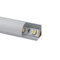 Profilé LED en aluminium noir en forme de V de 1m, 2m, 3m, largeur 12mm, pour bande LED