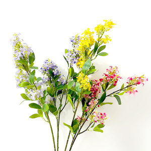 Fleurs artificielles de lilas avec feuilles et fleurs de Murraya Paniculata en soie pour la décoration de la maison et des mariages, 76 cm - Product Image 1
