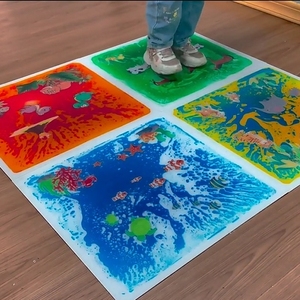 Tapis sensoriel antidérapant en PVC 3D, carrelage de sol liquide interactif en PVC, équipement pour développer les capacités motrices, tapis pour enfants autistes, jouets - Product Image 4