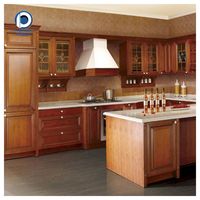 Ensemble d'armoires de cuisine en bois massif sur mesure, meubles de cuisine en bois massif pour la décoration de villas et d'hôtels
