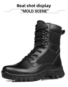 <span class=keywords><strong>Botas</strong></span> Tácticas de Senderismo de Caña Alta con Punta Redonda, Color Negro, Aptas para Uso en Exteriores en Primavera y Otoño - Product Image 6