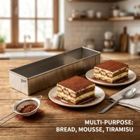 Moule à Tiramisu Professionnel en Acier Inoxydable de Qualité Alimentaire, Moule à Gâteau Rectangulaire Antiadhésif Amovible pour Boulangerie Commerciale