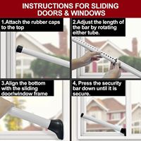 Barras de seguridad ajustables para ventanas, barra de seguridad para puerta de 1 embalaje, Patio para puerta corredera de vidrio, embalaje de pedido por correo