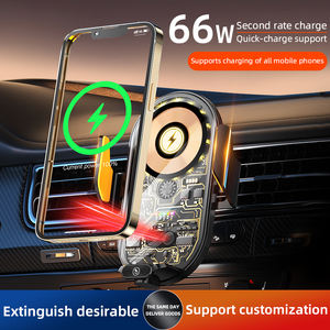Chargeur sans fil de voiture en verre transparent 15W Support de <span class=keywords><strong>charge</strong></span> 66W Support de fixation automatique Chargeur rapide de téléphone portable sans fil dans la voiture - Product Image 2