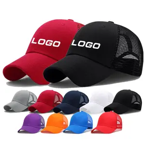 Cappelli promozionali con Logo ricamato 3D di nuova moda cappellino da camionista vuoto a 6 pannelli cappellini da Baseball in rete per sport all'aria aperta