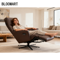 Fauteuil inclinable électrique en cuir à gravité zéro avec 3 moteurs Appui-tête manuel Canapé-salon confortable pour la relaxation au bureau