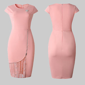 ชุดเดรสดินสอทำงานสำหรับผู้หญิง,ชุดเดรสเข้ารูปแต่งลูกไม้แบบชิ้นเดียวดีไซน์ล่าสุดจากโรงงาน - Product Image 2