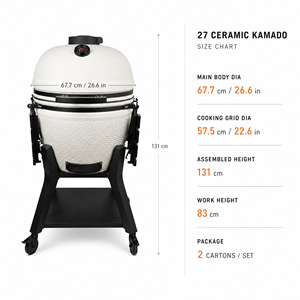 Auplex OEM al por mayor, <span class=keywords><strong>Asador</strong></span> de Carbón Cerámico Kamado Big Joe 29 27 Pulgadas, Parrilla de Carbón para Exteriores, para Cocinar en Jardín y Camping - Product Image 3