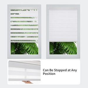 Tende a <span class=keywords><strong>Zebra</strong></span> (<span class=keywords><strong>Pro</strong></span>) a Doppio Strato per il Controllo della Luce, Oscuranti, in Alluminio e Poliestere, con Montaggio a Blocco Libero, per Finestre di Casa e Ufficio, Bianche - Product Image 4