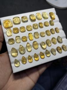 พลอยซิทรินธรรมชาติรูปทรงผสมสีเหลืองขัดเงาสำหรับทำเครื่องประดับ - Product Image 2