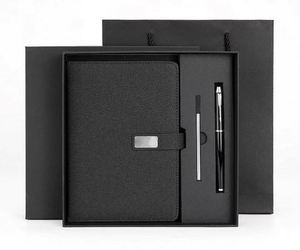 Ensembles de carnets de notes A5 personnalisés de luxe écologiques à couverture rigide pour cadeaux d'affaires - Product Image 1