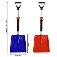 Pelle à neige GrandLuxe bleue/rouge/noire, lame en aluminium robuste et durable, manche en plastique, poignée en D, pelle à neige