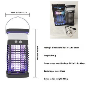 Lampe Solaire Anti-Moustiques Extérieure à Lumière UV Violette, Répulsif Électrique Anti-Moustiques pour Jardin, Cour et Restaurant - Product Image 6