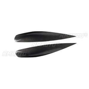 1 par de cubiertas embellecedoras de fibra de carbono auténtica para faros delanteros (cejas/párpados) para Mitsubishi Lancer 2004 2005 2006, pegatinas para faros de coche - Product Image 3