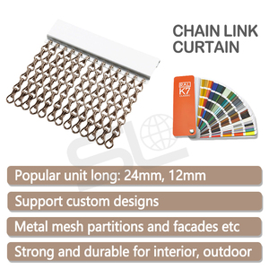 Chuỗi liên kết Rèm soild Màu treo rèm bạc vàng trang trí lưới màn hình rèm cửa cho nội thất - Product Image 2