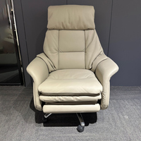 Chaise de bureau ergonomique pivotante à dossier haut en cuir véritable de luxe, réglable en hauteur, pour patron, PDG, directeur
