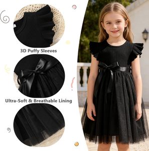 <span class=keywords><strong>Sermo</strong></span> Sinhoon Vestido de tul con lazo para niña pequeña, vestido de verano con volantes sin mangas, moda informal para niña de 1 a 6 años - Product Image 6