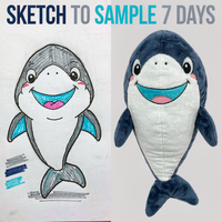 Boneka Hiu Kustom OEM ODM Hewan Laut Ikan Hiu Boneka Plushie Grosir Hadiah Anak
