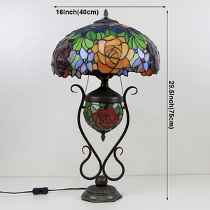 LongHuiJing Eco-Friendly Modern Flexible Simple Classic European 16-Inch Dome Stained Glass LED Adjustable Decorative Table Lamp - Product Image 4