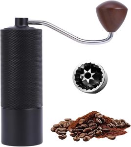 Al-Alloy Body 420 Stainless Steel Burr Homeuse Espresso Mini Small Hand Mill Portable Manual <b>Coffee</b> <b>Grinder</b> with Wood Handle - Product Image 1