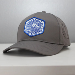 Casquette de baseball imperméable à l'eau pour homme avec trou découpé au laser, broderie personnalisée, 5 panneaux, casquette Hydro Mesh, casquette de camionneur de golf - Product Image 1