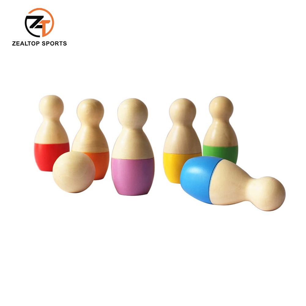 Красочный деревянный набор для боулинга/шарик для катания на лыжах, деревянный набор для боулинга на лужайке для детей и взрослых, игры для улицы в помещении