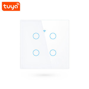 สวิตช์ไฟติดผนังแบบสัมผัส Tuya Smart 4 ช่อง รองรับ WiFi 2.4GHz มาตรฐาน EU ใช้งานร่วมกับ <span class=keywords><strong>Alexa</strong></span> และ Google Home ผลิตจากกระจกนิรภัย รุ่น PST-TY-E4 - Product Image 2