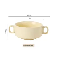 Ensemble de bols en céramique à double paroi, compatibles micro-ondes, couleur macaron, pour soupe et aliments pour bébés, service à œufs à la vapeur, design minimaliste
