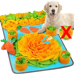 Tapis de formation de nez de chien de compagnie tapis de reniflement de carotte de grande herbe nourriture lente couverture de puzzle lavable pour chiens et chats