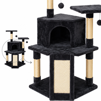 En gros Arbre à chat moderne multi-niveaux en sisal avec rampes à gratter en peluche et deux plateformes