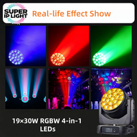 19 projecteurs mobiles Bee Eye RGBW 15W 540 °   Éclairage de scène Pan Zoom pour discothèque
