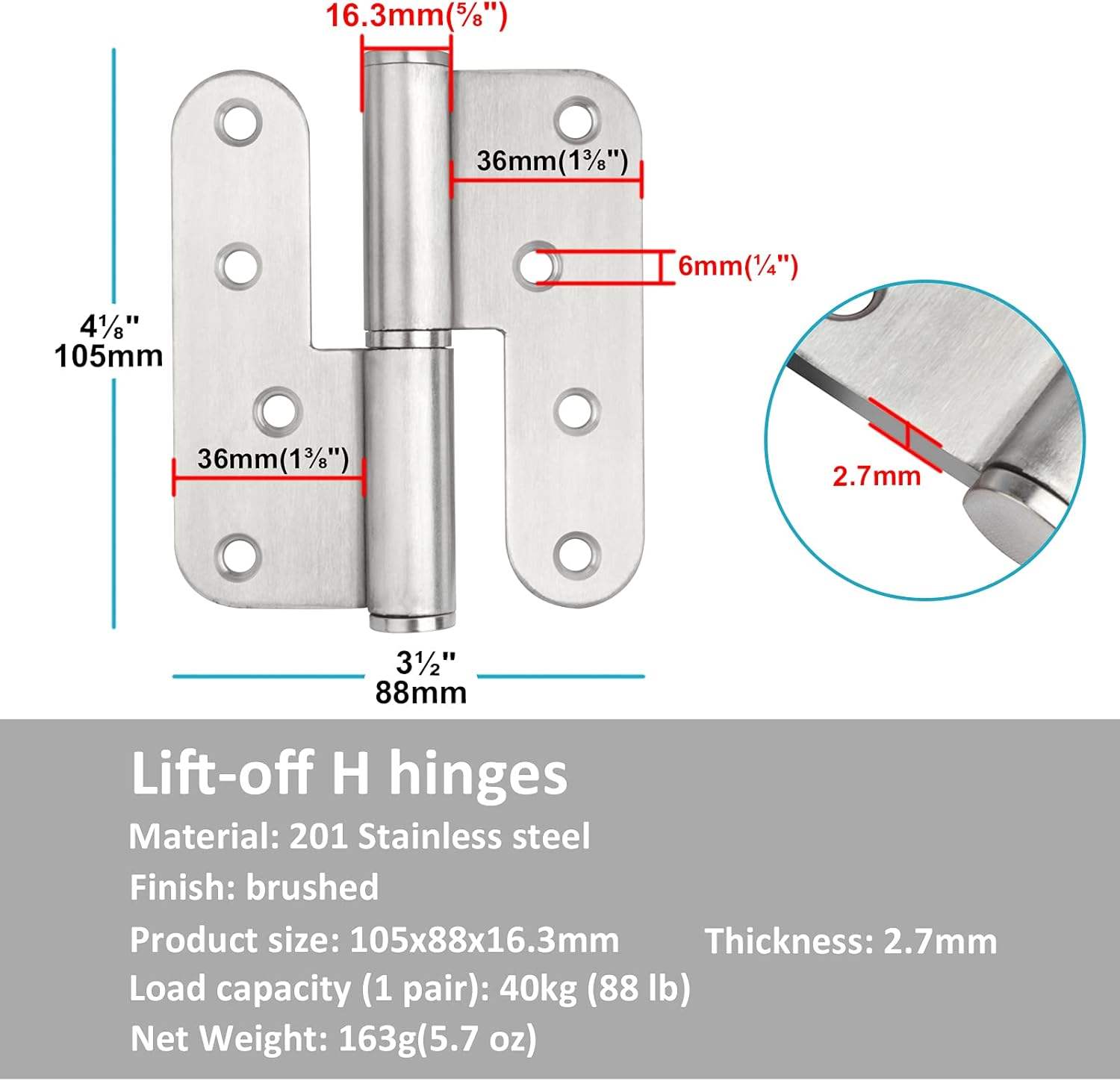 304 SS เปิดซ้าย (86mm)
